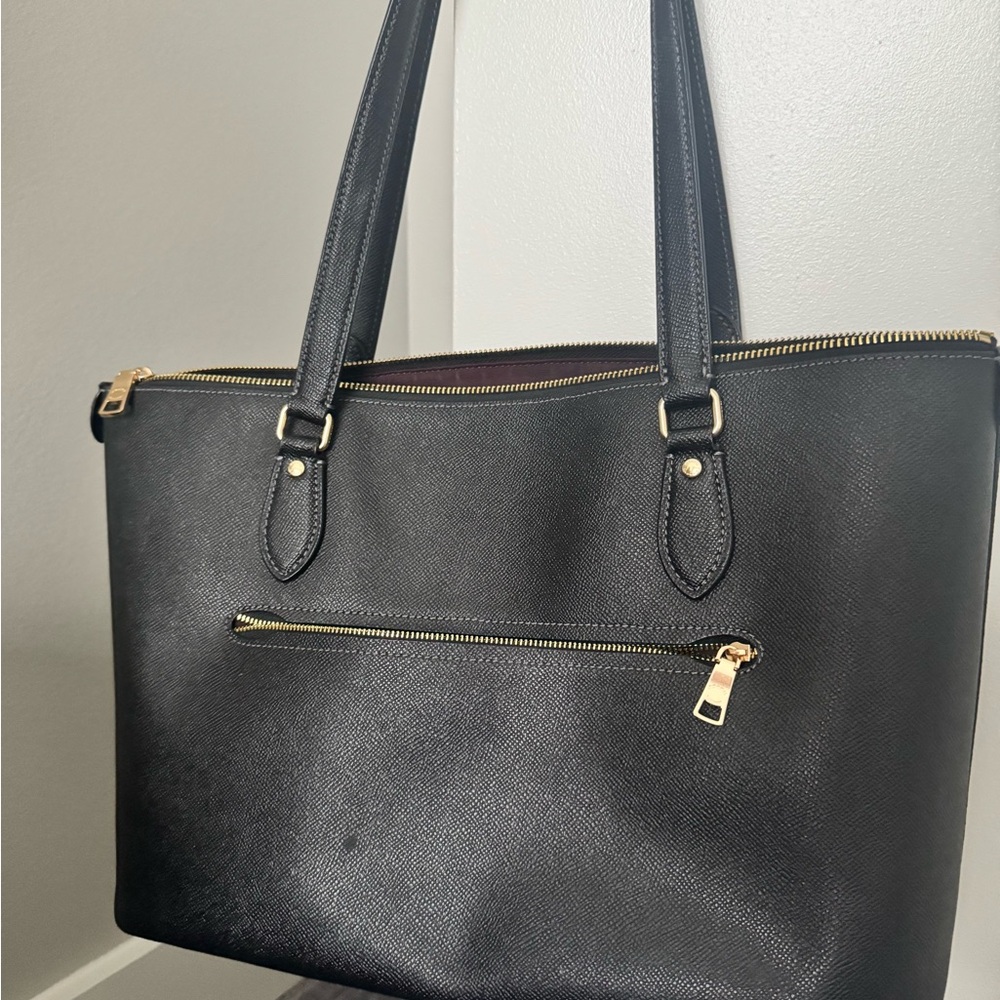 Coach Black Tote with Gold Accents - Picture 3 of 8